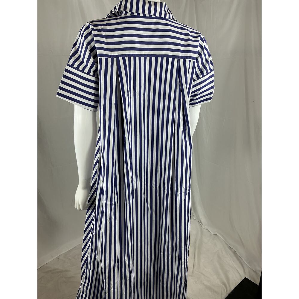 Banana Republic Navy and White Striped Midi Dress - Picture 2 of 3